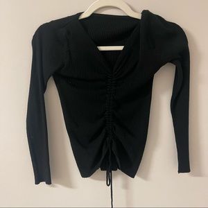 Yes Style ruched front sweater